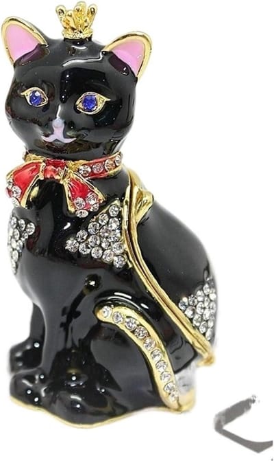 Juwelendoos Emaille - Snuisterijdoosje Metaal - Sieraden Opbergen - Magnetische Sluiting - 5.3x7.4cm - B1