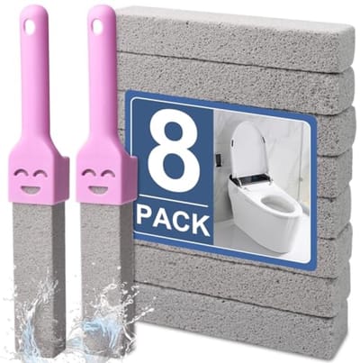 8 Puimsteen Reinigingsblokken met Handgreep - Kalkverwijderaar voor Toilet en Tegels