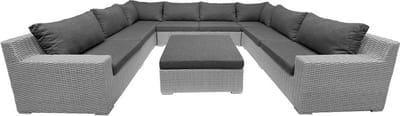 Mondial Living 8-Persoons Tuinset / Loungeset Colorado Blended Grey|met Antraciet Kussens incl. Hocker
