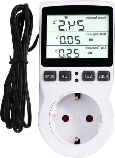 Digitale Thermostaat Controller met LCD Display en Timer voor Verwarming en Koeling in Kassen en Aquacultuur, 230V Temperatuurregelaar