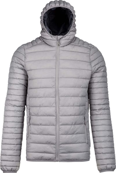Kariban Heren Lichtgewicht Hooded Down Jacket (Mergelzilver)