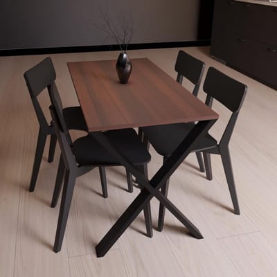 Eettafel Keukentafel - Eetkamertafel - Samen Eten - Industrieel X-Design - 90x60 cm - Esdoorn