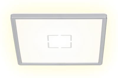 BRILONER FREE - Plafondlamp - plafonnière met achtergrondverlichting - LED - 18 W - 2.400 Lumen - 4.000 Kelvin - vierkant - wit zilver