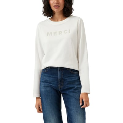 s.Oliver  T-shirts Offwhite Maat: 34 | Longsleeves Outlet | Dames | Wit