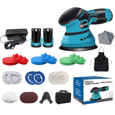Polisseuse de voiture sans fil Machine de polissage automatique électrique Nettoyage domestique multifonctionnel Cirage de métal Ponçage du bois Rouille blue