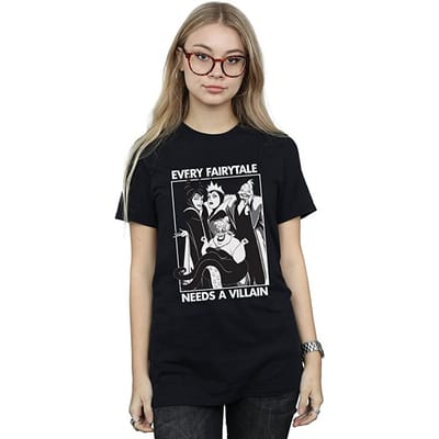 Disney Dames/Dames Elk Sprookje Heeft Een Schurk nodig Katoenen Vriendje T-shirt (Zwart)