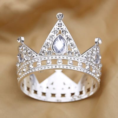 Petites Tiares Vintage Diadème de Poupée Filles Fête d'Anniversaire Bal Mariage Bijou de Tête Décoration Topper de Couronne de Gâteau Tiaras gray