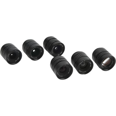 Kit d'objectifs à monture CS 6 pièces 4 mm à 25 mm Focale 3MP Ouverture Manuelle pour Appareil Photo Numérique black