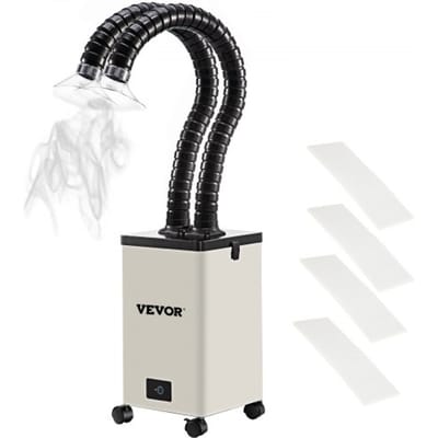 VEVOR Soldeerdampafzuiger, 150W 106CFM Rookvanger, 3-Traps Filters Rook- en Stofafzuiging, 3 Snelheden Rook Afzuigkap met Slang, Rookafzuiger Solderen voor Solderen Lasergraveren Doe-Het-Zelf Lassen