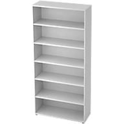 TOPAS LINE boekenkast, spaanplaat, 6 OH, 5 legborden, B 1000 x D 400 x H 2156 mm, wit