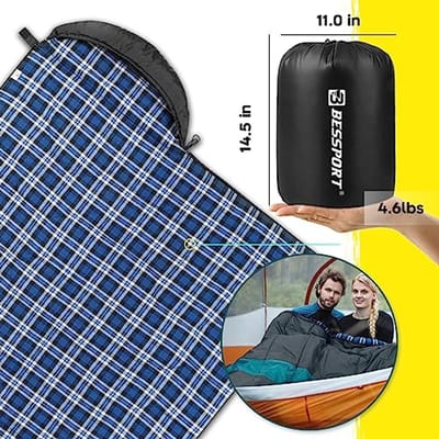 Slaapzak voor Camping 3-4 Seizoenen -8°C tot 20°C - Lichtgewicht Waterdicht en Warm