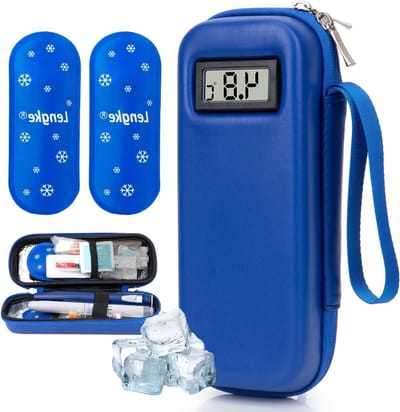 Compacte Insuline Koelcase voor Reizen met Temperatuurweergave, Waterdichte Organizer voor Diabetische Benodigdheden en Insulinepennen