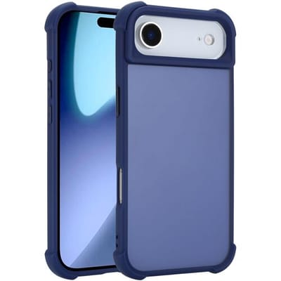 Coverzs matte shock hoesje geschikt voor iPhone Air (donkerblauw) – stevige case met krasbestendige bescherming, slank design en perfecte pasvorm