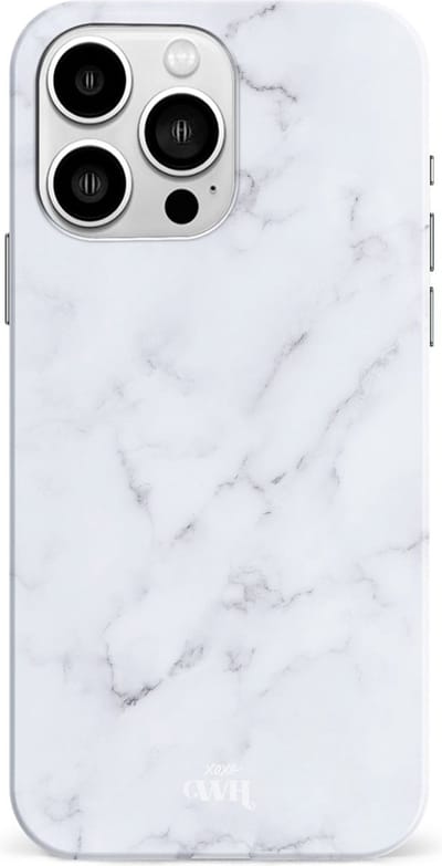 xoxo Wildhearts Marble White Lies - Single Layer - Hoesje geschikt voor iPhone 13 Pro hoesje - Marmer hoesje - Shockproof case - Beschermhoesje geschikt voor iPhone 13 Pro case - Wit