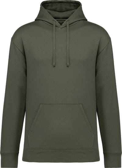 Native Spirit Ecologische uniseks sweater met capuchon en afhangende mouwen in geborsteld fleece NS436 - Organic khaki - 3XL