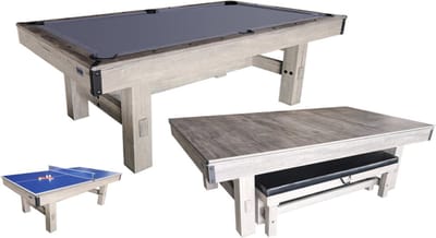 TopTable Dinner Wood Pooltafel 8ft - met bank - 3-delig Leisteen