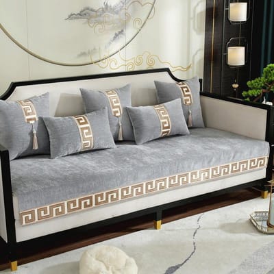 Nieuwe Aankomst Rood Luxe Chenille Sofa Hoes Handdoek Effen Kleur Verdikken Mode Hoogwaardige Modulaire Sofa Hoezen voor Woonkamer 70x70cm 1pcs