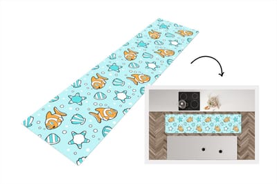 Keukenloper - Loper keuken - Patroon - Clownvis - Zee - Dieren - 200x50 cm - Keukenloper vinyl