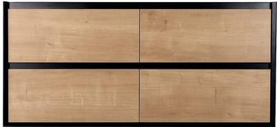 Vente-unique Zwevend wastafelmeubel - Licht naturel en zwart - 120 cm - LANNICK