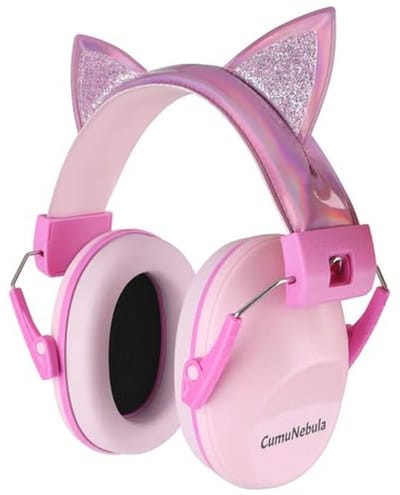 Kinderhoofdtelefoon - Oorkappen - Geluidsbescherming - Ruisonderdrukking - Eén maat - Roze Groen