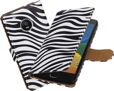 BestCases.nl Motorola Moto G5 Zebra booktype hoesje