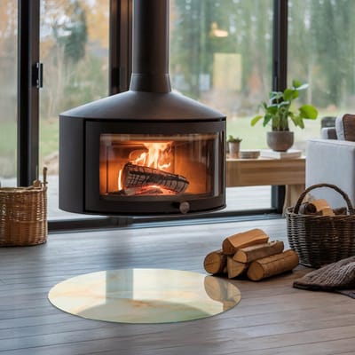 Coloray Vloerplaat Houtkachel - Onderplaat Kachel - 60 cm x 60 cm - Houtkachel Vloerplaat - Turkoois Vloerplaat Kachel - Onderplaat - Vloerplaat voor Houtkachel - Vloerplaat Open Haard - Onderplaat Voor Houtkachel
