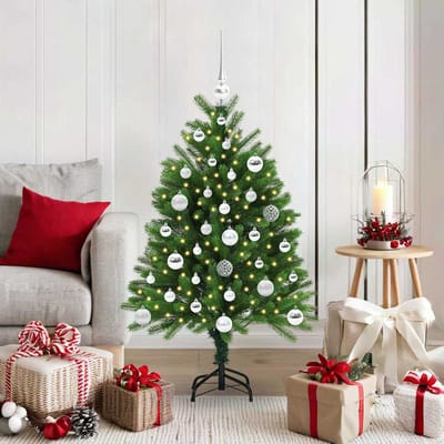 vidaXL - Kerstboom - met - 150 - LED - met - standaard - Groen - 120 - cm - PE