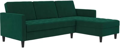 Presley-Slaapbank - Chaise Longue - Groen Fluweel