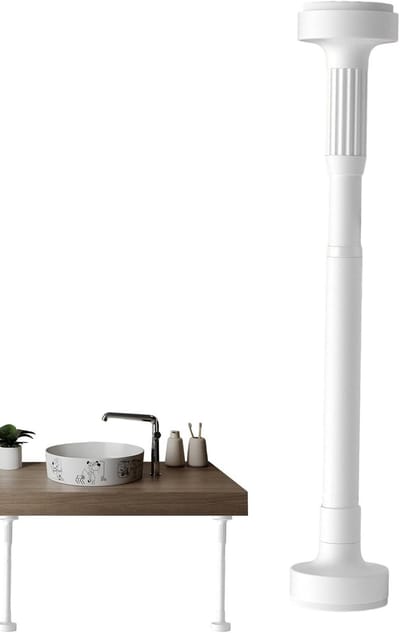 Spanstang Veerstang - Kastdeur Stang - Meubels Stabiliseren - Boorvrije Installatie - 46x8x8 cm - Wit