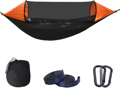 Camping Hangmat - Dubbele Hangmat - Buiten Ontspannen - Lichtgewicht Parachutestof - 2 Personen - Groen