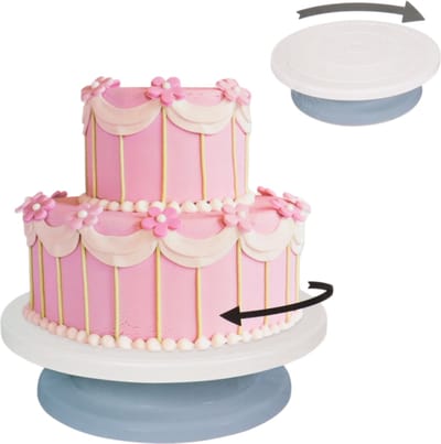 OTIX Taartplateau - Roterend - Draaiplateau op Voet - Draaibaar - 27,5cm - Roze - Kunststof