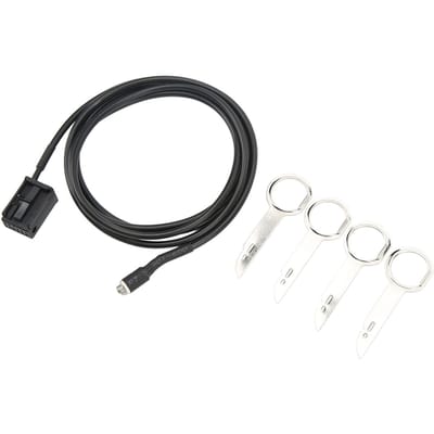 2 Pièces Câble Audio Auxiliaire 6000CD Prise Jack Audio d'Entrée Auxiliaire Kit Adaptateur de Câble Auxiliaire avec Outils de Retrait Remplacement