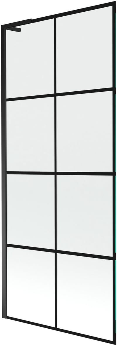 Mexen Next L badwand enkelvoudig 80 x 150 , zwart rooster, zwart - 895-080-000-03-77-70