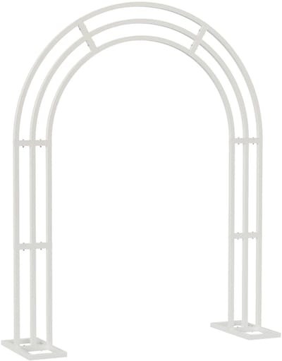 Trendique - Decoratie - Boog - Bruiloft - Bruiloftdecoratie - Bruiloft Boog - Wit - 3 laags - 200x60x260cm - Metaal - Stabiel
