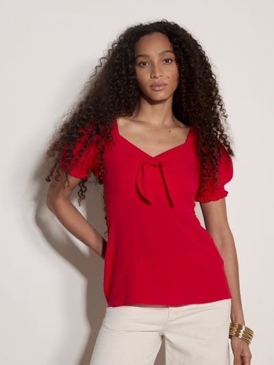 T-shirt met knoopdetails