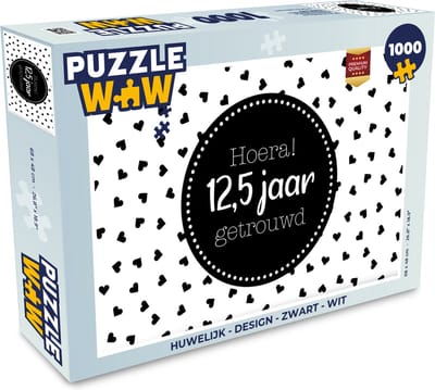 Puzzel Spreuken - Hoera! 12,5 jaar getrouwd - Quotes - Huwelijk - Legpuzzel - Puzzel 1000 stukjes volwassenen