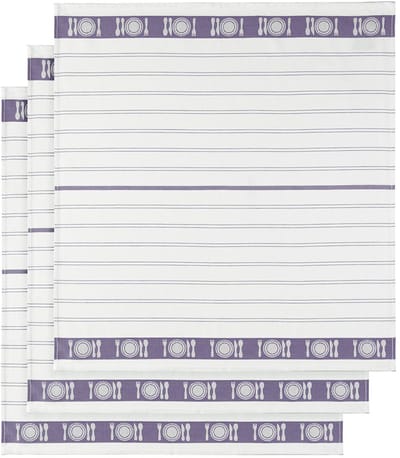 De Witte Lietaer Theedoek BML, Lipstick Lavendel - 3 stuks - 65 x 65 cm - Katoen