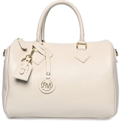 Roberta M Beige Rundleer Tas