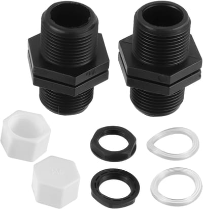 3/4 inch regen schroefverbinding met mannelijke draad, afdichtkap voor IBC tanks en regentonnen (verpakking van 2)