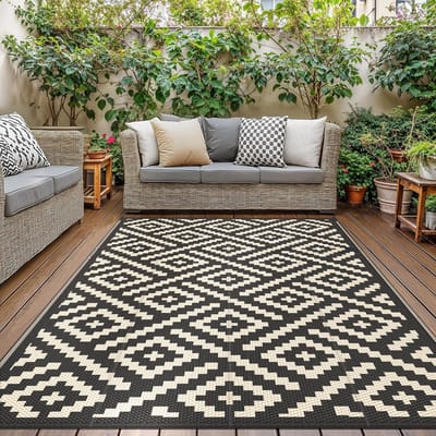 Waterdicht Omkeerbaar Tapijt voor Buiten - Perfect voor Terras, Balkon, en Campeerdoeleinden 180 x 275 cm