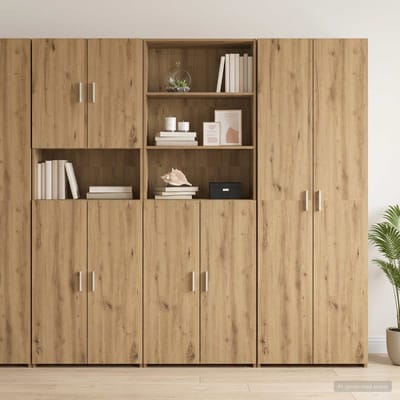 vidaXL - Highboard - Artisanaal - eiken - 70 - x - 42,5 - x - 185 - cm - Bewerkt - hout