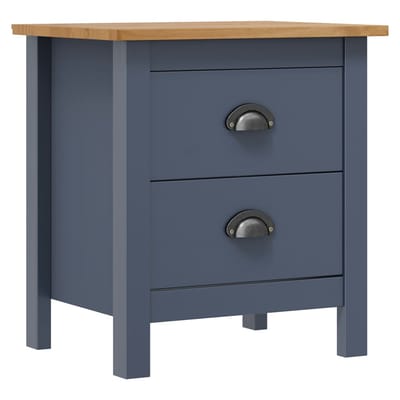 vidaXL - Nachtkastje - Hill - 46x35x49,5 - cm - massief - grenenhout - grijs