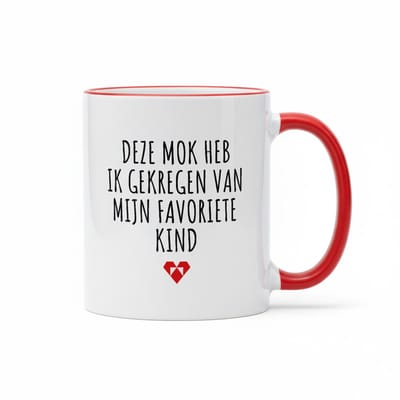 Grappige Mok 330 ml – “Deze mok heb ik gekregen van mijn favoriete kind” – Leuk Cadeau voor Ouders