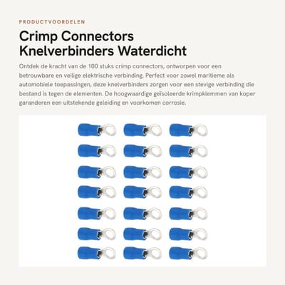 Dailygoods - Crimp Connectors - Knelverbinders - Waterdicht en corrosiebestendig - 100 stuks - 14-16 - Ideaal voor maritieme en automobiele toepassingen