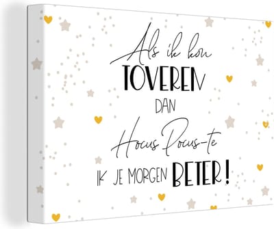 Canvas Schilderij Get well soon - Quotes - Sterren - Toveren - 30x20 cm - Wanddecoratie