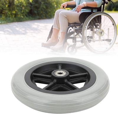 2 stuks - Universele rolstoelwielaccessoires - Vervangende rubberen rolstoelwielen- Grijs - 7 inch - Geschikt voor rolstoelwielen voor gehandicapten