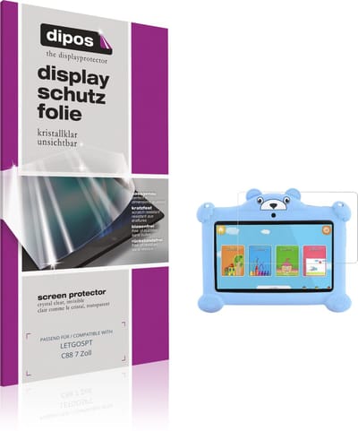 dipos – 2x Beschermfolie geschikt voor LETGOSPT C88 7 Zoll | Krasbestendige & heldere Screenprotector Ultra-Thin