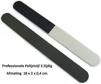 Rojafit - Professionele Polijstvijl - 3 Zijdig - 18cm.- Voordeelset 2 Stuks !!