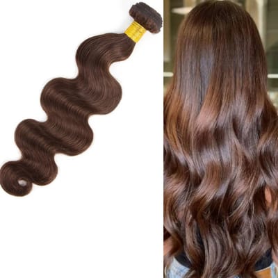 Braziliaanse Remy weave - 14 inch - chocolade bruin Kleur #2 golf haar extensions - 1bunde 100% human hair body wave extension