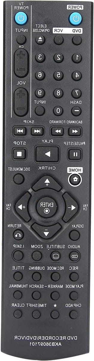 Afstandsbediening voor DVD/VCR/DVDR Recorder, Vervangende Remote Control voor LG Modellen RC286H, RC297H, RC397H